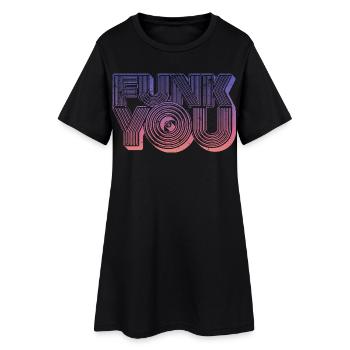 Funk You Vintage - Robe T-shirt Femme - noir - Devant