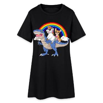Chemise de dinosaure licorne chihuahua - Robe T-shirt Femme - noir - Devant