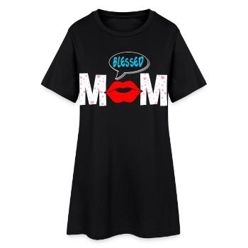 T-shirt esthétique Proud Mom Lips - Robe T-shirt Femme - noir - Devant