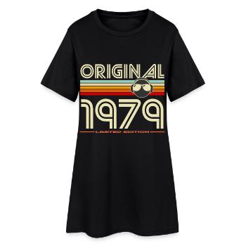 Original 1979 Retro Stripes Tee - Women’s T-Shirt Dress - black - Front