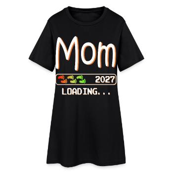 Maman et mère enceintes, maman de la descendance qui charge 2027 - Robe T-shirt Femme - noir - Devant