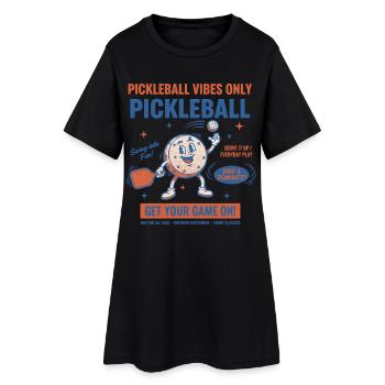 Pickleball Funny Player Pickle Ball Vibes Only - Women’s T-Shirt Dress - black - Front