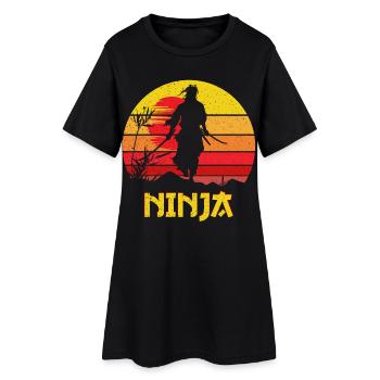 Ninja Guerrier de l’Ombre du Coucher de Soleil - Robe T-shirt Femme - noir - Devant