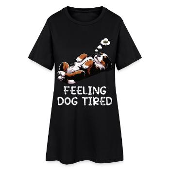 Se sentir fatigué par un chien Bernois Chien de montagne - Robe T-shirt Femme - noir - Devant