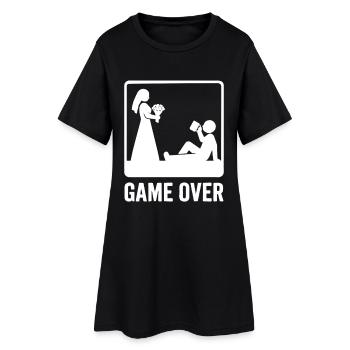 Game Over Hochzeit – Lustiges Brautpaar - Frauen T-Shirt-Kleid - Schwarz - Vorne