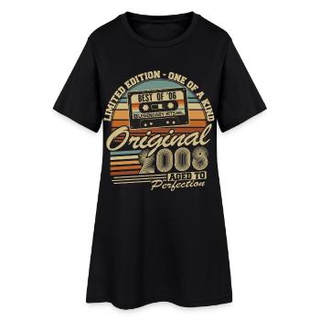 Original 2008 Vintage Vintage Birthday Retro - Women’s T-Shirt Dress - black - Front