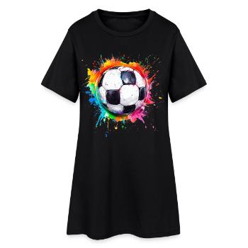 Football Ball Watercolor - Women’s T-Shirt Dress - black - Front