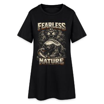 Honigdachs Honey Badger Tier Fearless By Nature - Frauen T-Shirt-Kleid - Schwarz - Vorne