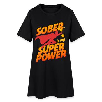 L’abstinence antialcoolique sobre, c’est mon super pouvoir - Robe T-shirt Femme - noir - Devant
