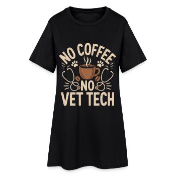 Technicien vétérinaire sans café, sans hôpital animalier, amateur de café - Robe T-shirt Femme - noir - Devant