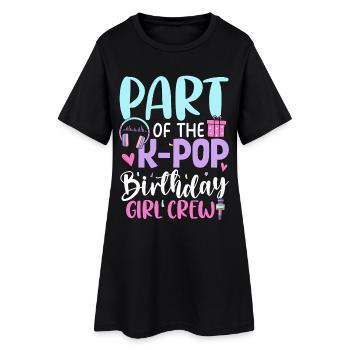 Membre de l’équipe des filles d’anniversaire de K Pop - Robe T-shirt Femme - noir - Devant