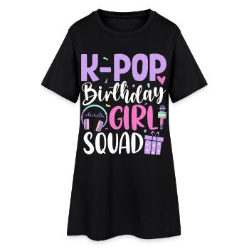 K Pop Birthday Girl Squad - Frauen T-Shirt-Kleid - Schwarz - Vorne
