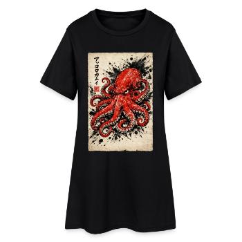 Mythologie japonaise de la pieuvre d’Akkorokamui - Robe T-shirt Femme - noir - Devant
