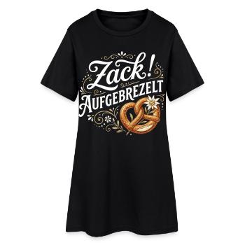 Ersatz Dirndl T-Shirt Tracht Damen Trachtenshirt - Frauen T-Shirt-Kleid - Schwarz - Vorne