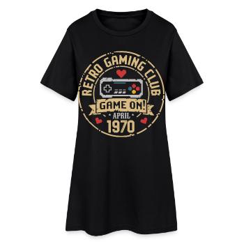 Avril 1970 Anniversaire avril 1970 Rétro - Robe T-shirt Femme - noir - Devant