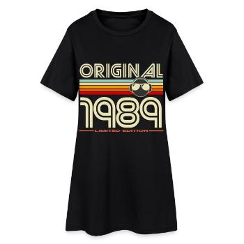 Originaler Retro-Helm von 1989 - Frauen T-Shirt-Kleid - Schwarz - Vorne