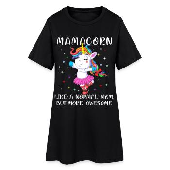 Chemise Mamacorn Dancing Unicorn Mom - Robe T-shirt Femme - noir - Devant