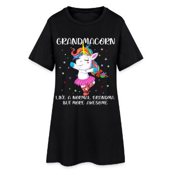 Grandmacorn Grandma Unicorn Shirt - Frauen T-Shirt-Kleid - Schwarz - Vorne