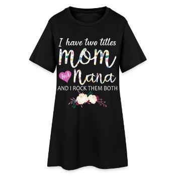 Carte fleurie pour l’idée cadeau de Maman Nana - Robe T-shirt Femme - noir - Devant