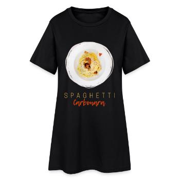 Design gourmet pâtes pâtes à la carbonara spaghetti - Robe T-shirt Femme - noir - Devant