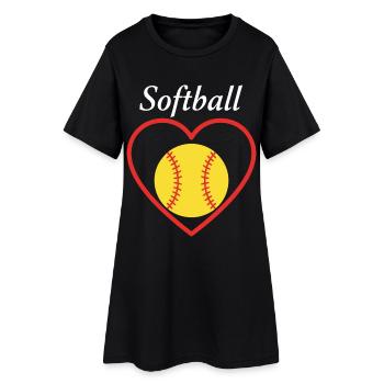 Softball Sports de cœur - Robe T-shirt Femme - noir - Devant