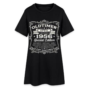 Cadeau du 70e anniversaire : Mari Voiture Vintage Avril 1956 - Robe T-shirt Femme - noir - Devant