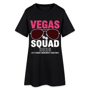 Vacances de fête de l’Équipe de Vegas 2026 - Robe T-shirt Femme - noir - Devant