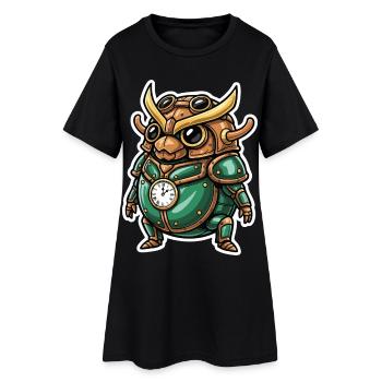 Scarabée Horloger Steampunk Armure Émeraude - Robe T-shirt Femme - noir - Devant