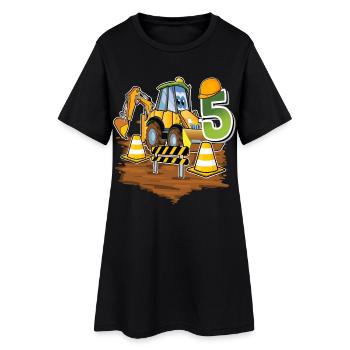 5 Bagger 5. Geburtstag - Frauen T-Shirt-Kleid - Schwarz - Vorne