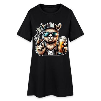 Alpaga de fête - Robe T-shirt Femme - noir - Devant