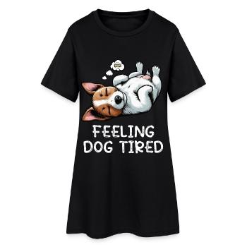 Se sentir fatigué par le chien Jack Russel terrier Jack Russel - Robe T-shirt Femme - noir - Devant