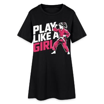 Karate Mädchen Shirt Play Like A Girl Geschenk - Frauen T-Shirt-Kleid - Schwarz - Vorne