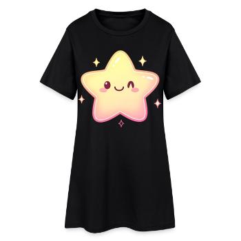 Motif d’étoiles mignonnes pour enfants fans de Kawaii Cartton - Robe T-shirt Femme - noir - Devant