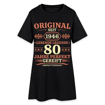 Original 1946 – Lebende Legende 80. Geburtstag - Frauen T-Shirt-Kleid - Schwarz - Vorne