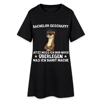 Bachelor geschafft – Lustiges Absolventen Geschenk - Frauen T-Shirt-Kleid - Schwarz - Vorne