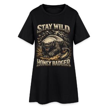 Honigdachs Honey Badger Tier - Frauen T-Shirt-Kleid - Schwarz - Vorne