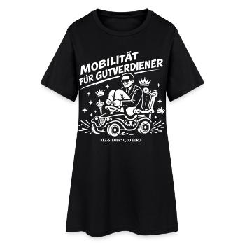 Mobilität für Gutverdiener - Frauen T-Shirt-Kleid - Schwarz - Vorne