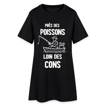 Près des poissons loin des cons - Robe T-shirt Femme - noir - Devant