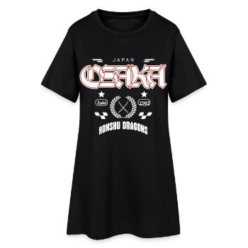 Design de streetwear vintage Asanoha au Japon - Robe T-shirt Femme - noir - Devant