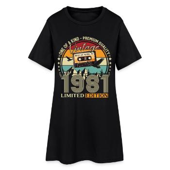 45. Geburtstag Geschenk Mann Best of April 1981 - Frauen T-Shirt-Kleid - Schwarz - Vorne