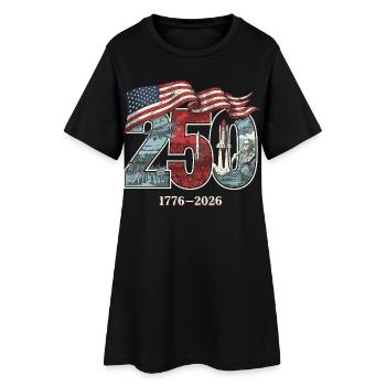 250e anniversaire des États-Unis - Robe T-shirt Femme - noir - Devant