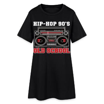 Vinyle DJ Hip-Hop des années 90 Old School - Robe T-shirt Femme - noir - Devant