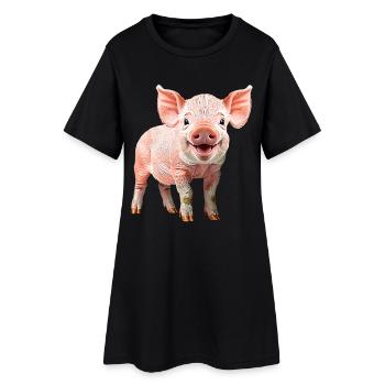 Porcelet - Robe T-shirt Femme - noir - Devant