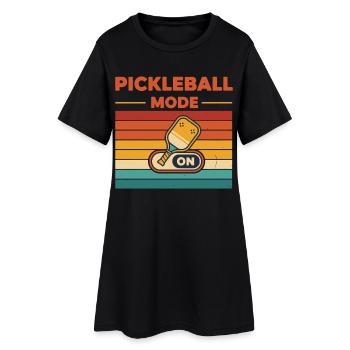 Pickleball-Modus über den lustigen Gurkenball des Spielers - Frauen T-Shirt-Kleid - Schwarz - Vorne