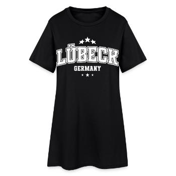 Lübeck Germany Shirt für Städte Fans Souvenir - Frauen T-Shirt-Kleid - Schwarz - Vorne