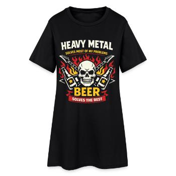 Heavy Metal solves my problems - Bier Spruch - Women’s T-Shirt Dress - black - Front