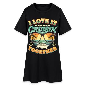 Croisière Cruise Ship Vacances - Robe T-shirt Femme - noir - Devant