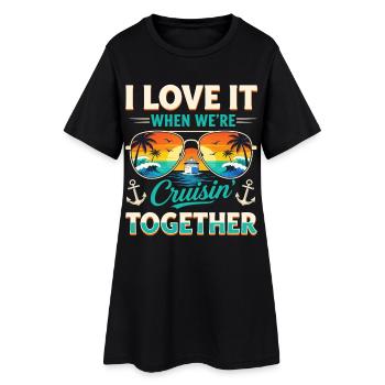 Croisière Cruise Ship Vacances - Robe T-shirt Femme - noir - Devant
