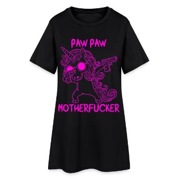 Licorne Patte Patte - Robe T-shirt Femme - noir - Devant