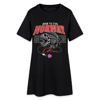 Norwegen Angeltour 2030 - Frauen T-Shirt-Kleid - Schwarz - Vorne